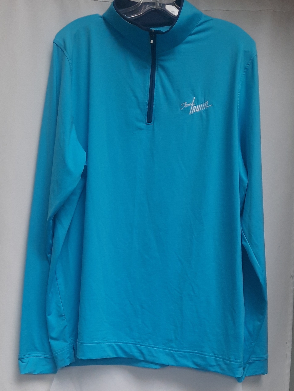 FOOT JOY Men's Blue Quarter Zip Golf Pull Over TOM IRWIN  Size Large